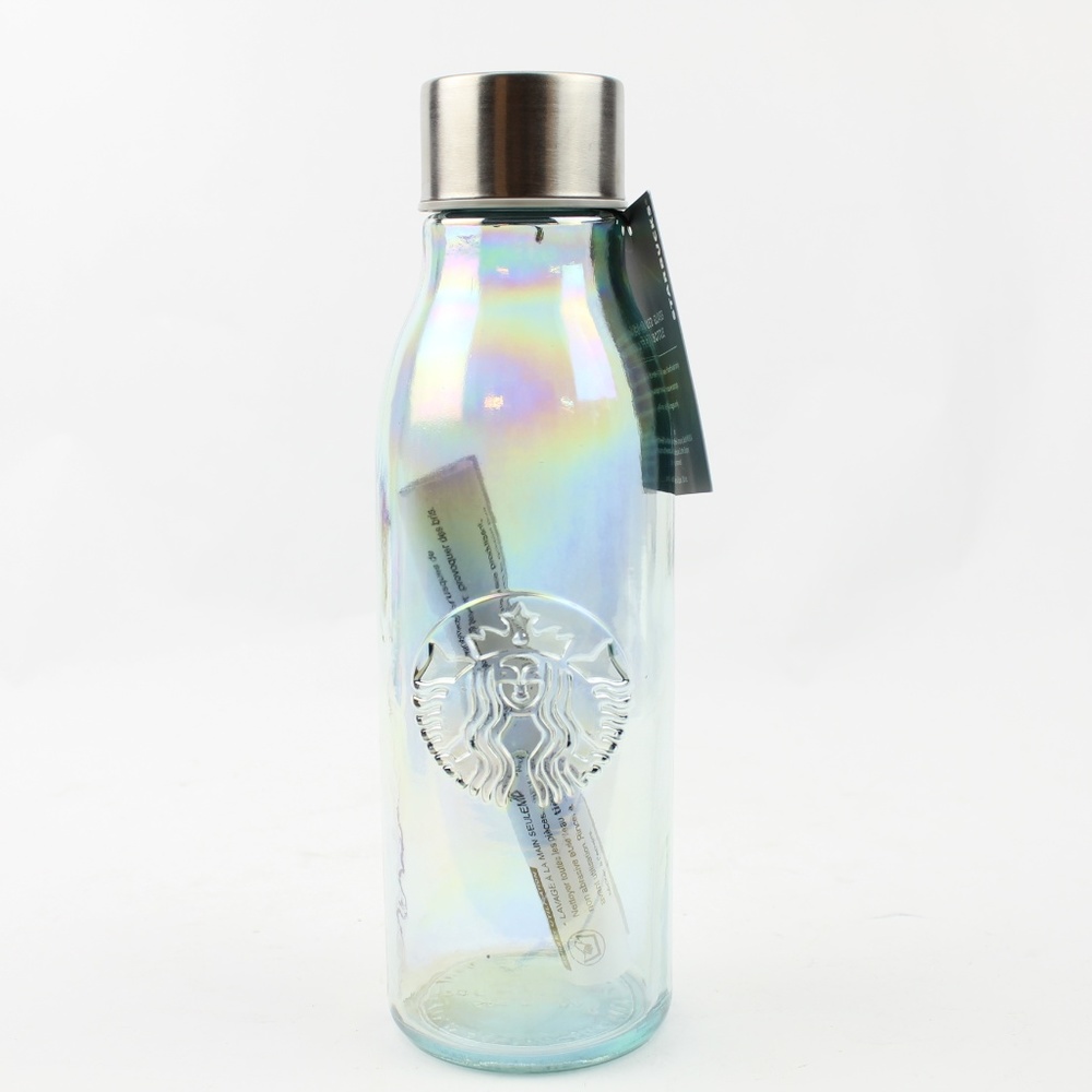 Starbucks Recycled Glass Iridescent Rainbow Bottle - Picture 2 of 4